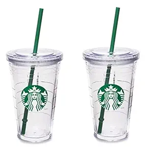 Starbucks Acrylic Insulated Travel Tumbler – Pack Of 2, Transparent, 16 Fl Oz, 16 fluid_ounce